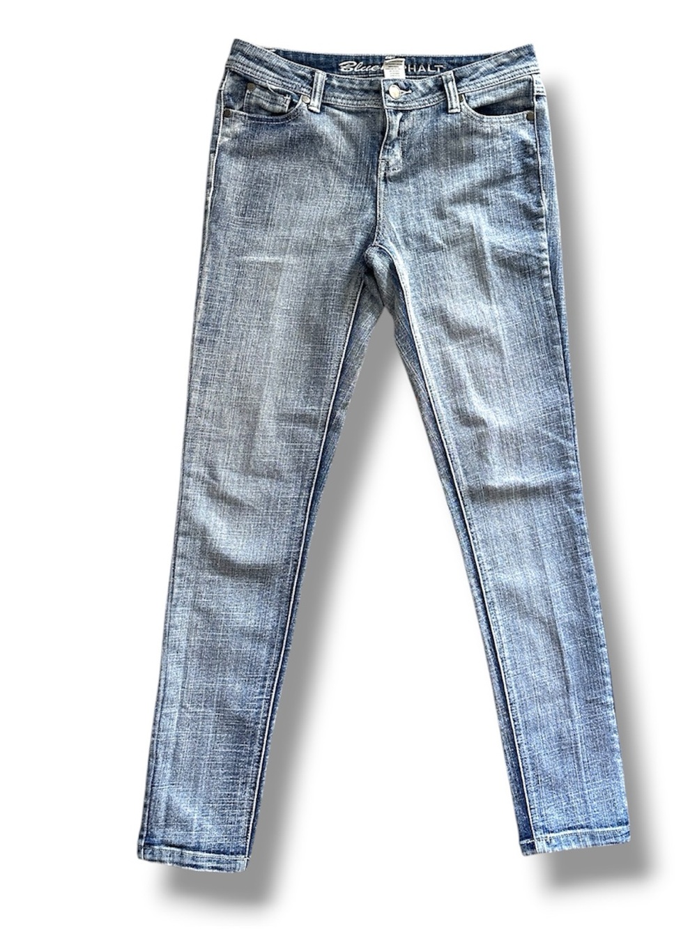Y2K Blue Asphalt Low Rise Light Wash Skinny Blue Jeans Juniors Size 7 Emo Tumblr